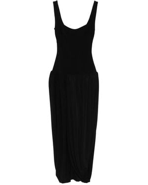 Atu Body Couture Midi-Jurk Met Diepe Ronde Hals - Zwart