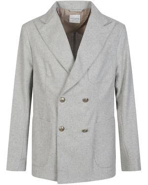 Ballantyne Double-Breasted Blazer - Gray