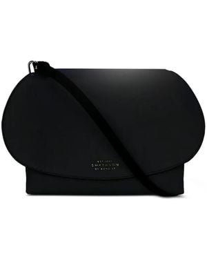 Smythson Pillow Embossed-logo Flap Crossbody Bag - ブラック
