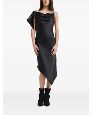IRO Thiana Draped Asymmetrical-Hem Dress - Black