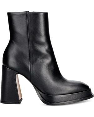 Souliers Martinez Chueca Plateau-Stiefeletten Mit Quadratischer Kappe - Schwarz