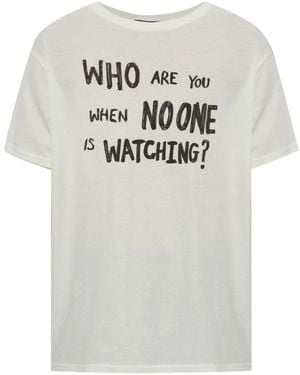 R13 Camiseta Who Are You Boy Con Eslogan - Blanco