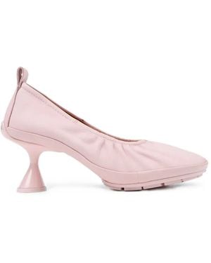 Camper Right Left Leren Pumps Met Sculpturale Hak - Roze