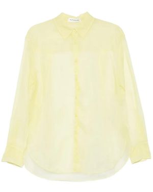 Frankie Shop Sheer Button-Up Shirt - Yellow