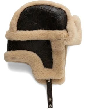 The Kooples Shearling-lined Panelled Hat - Black