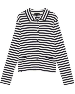 agnès b. Alberto Striped Cardigan - White