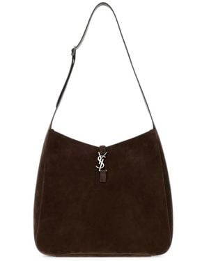 Saint Laurent Large Le 5 À 7 Suede Tote Bag - Brown