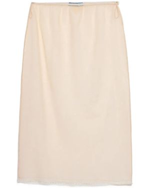 Prada Jupe Mi-Longue En Tulle - Natural