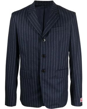 KENZO Pinstripe Single-Breasted Blazer - Blue