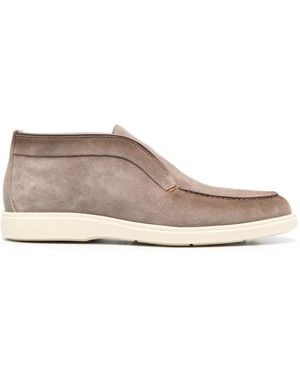 Santoni アーモンドトゥ スエードローファー - ピンク