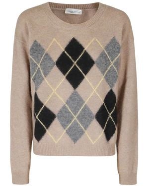Roberto Collina Argyle-Pattern Sweater - White