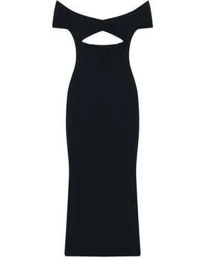 Zeynep Arcay Mb Cut-Out Ruched Midi Dress - Black
