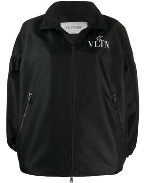 Valentino Garavani Logo Print Bomber Jacket - Black