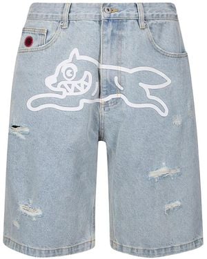 ICECREAM Running Dog Denim Shorts - Blue