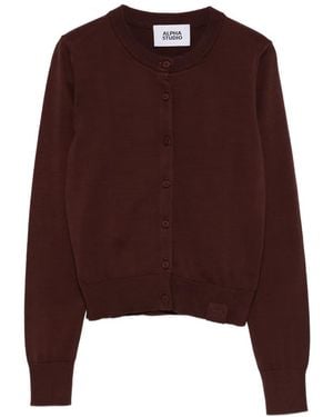 Alpha Studio Vest Met Knopen - Bruin