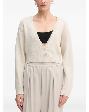 Ouí V-Neck Button Cardigan - Natural