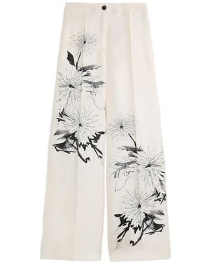 Momoní Misaki Floral Trousers - White