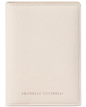 Brunello Cucinelli Pass-Etui Aus Strukturiertem Leder - Natur