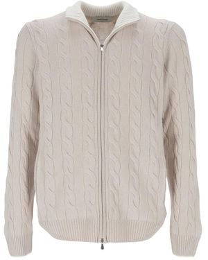 Gran Sasso Cable-Knit Wool-Blend Sweater - White