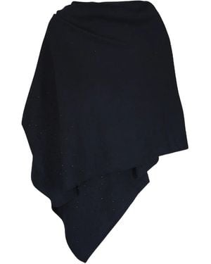 Kinross Cashmere Capa Con Ribetes De Pelo - Azul