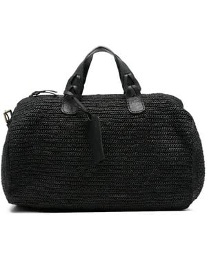 IBELIV Woven Tag-Detail Tote Bag - Black