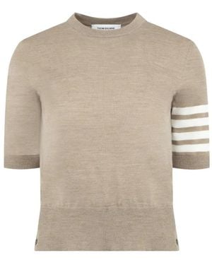 Thom Browne 4-Bar T-Shirt - Natural