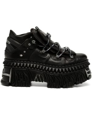 Vetements X New Rock Leather Trainers - Black