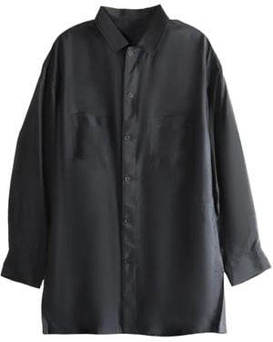 Yohji Yamamoto Double-Pocket Cupro Shirt - Black
