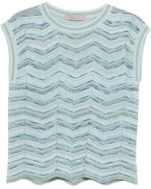 D.exterior Sleeveless Zig-Zag Top - Blue