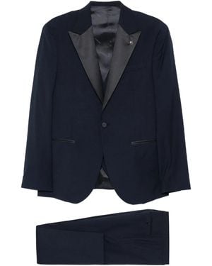 Manuel Ritz Peak-Lapel Single-Breasted Dinner Suit - Blue