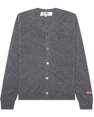 COMME DES GARÇONS PLAY X The Artist Invader Heart-Patch Cardigan - Grey