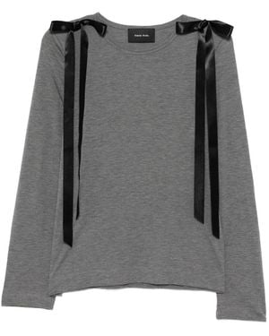Simone Rocha Ribbon-Detailing T-Shirt - Black
