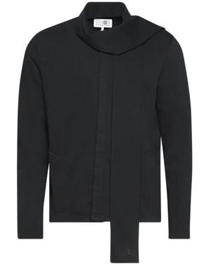 MM6 by Maison Margiela Pull À Détail De Foulard Et Manches Longues - Black