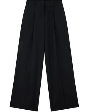 Paul & Shark Wide-Leg-Hose mit Bundfalten - Schwarz
