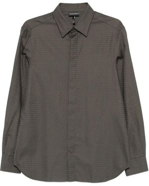 Emporio Armani Camisa texturizada de algodón - Gris