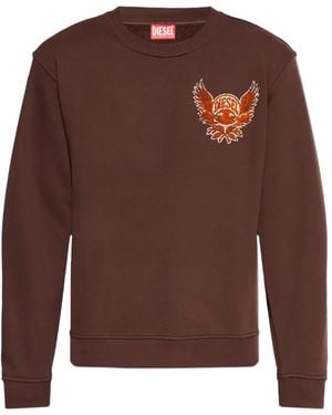 DIESEL Norm-Aa2 Graphic-Print Sweatshirt - Brown