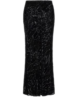Roberto Cavalli Leaf-print skirt - Schwarz