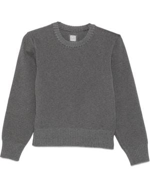 TOTEME Ribbed-Knit Wool Sweater - Gray