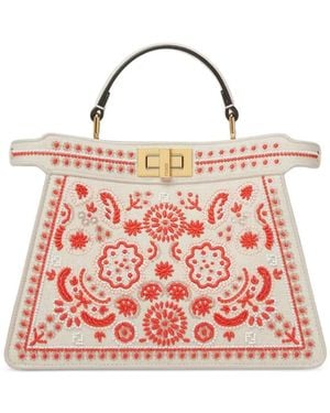 Fendi Bolso Shopper Peekaboo Iseeu Pequeño Con Bordado - Neutro