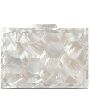 freya rose Athena Mother Of Pearl Clutch Bag - White