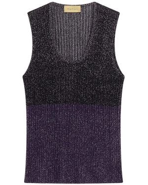 Momoní Blioa Lurex-Knit Tank Top - Blue