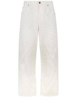 Roberto Cavalli Gerade Jeans Mit Ray-Print - Weiß