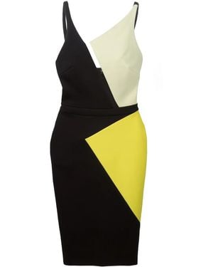 David Koma Colour Block Fitted Dress - Black