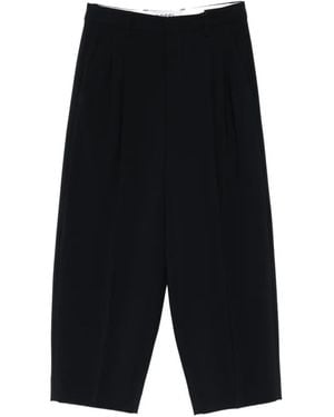 Rossi Noa Pleated-Design Trousers - Black