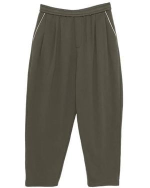 CROQUIS Cotton Drawstring Trousers - Green