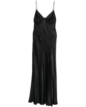 Alberta Ferretti Satin Long Dress - Black