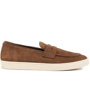 Canali Penny-Strap Loafers - Brown