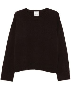 Allude Pullover Mit Geripptem Saum - Schwarz