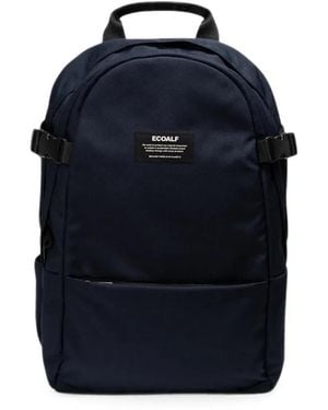 Ecoalf Bergen Logo-Patch Buckle-Strap Backpack - Blue