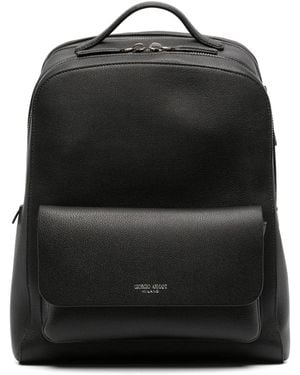 Giorgio Armani レザーバックパック - ブラック